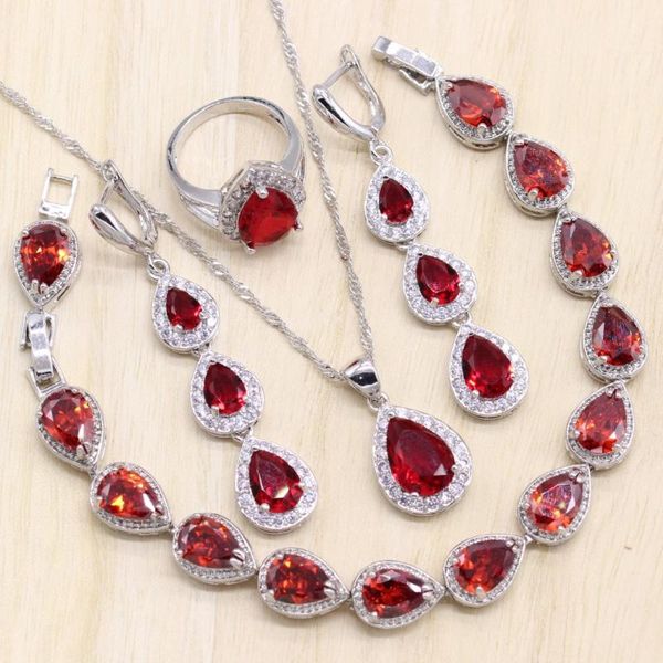 earrings & necklace water drop red cubic zirconia silver color jewelry sets for women ring/earrings/pendant/necklace/bracelet
earrings & necklace water drop red cubic zirconia silver color jewelry sets for women ring/earrings/pendant/necklace/bracelet