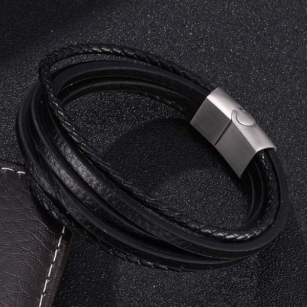 charm bracelets black/brown multiple leather rope men women trendy jewelry stainless steel magnetic buckle handmade bracelet bangles, Golden;silver
charm bracelets black/brown multiple leather rope men women trendy jewelry stainless steel magnetic buckle handmade bracelet bangles, Golden;silver
