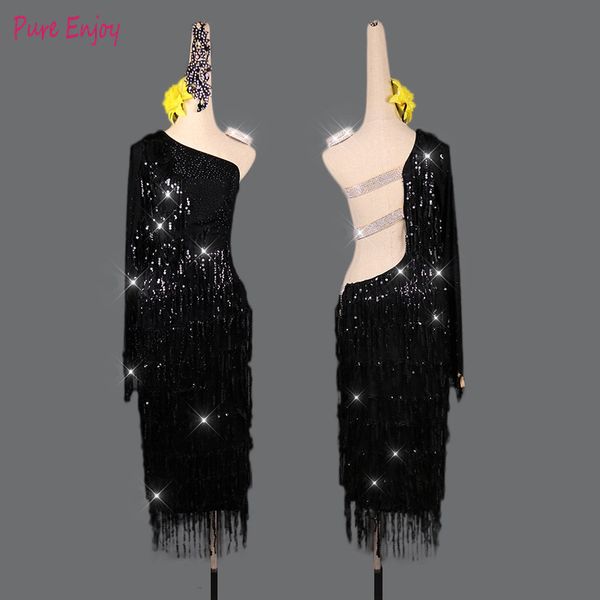 stage wear women latin dance competition costumes performance black sequins fringed slim rumba cha-cha dress, Black;red
stage wear women latin dance competition costumes performance black sequins fringed slim rumba cha-cha dress, Black;red