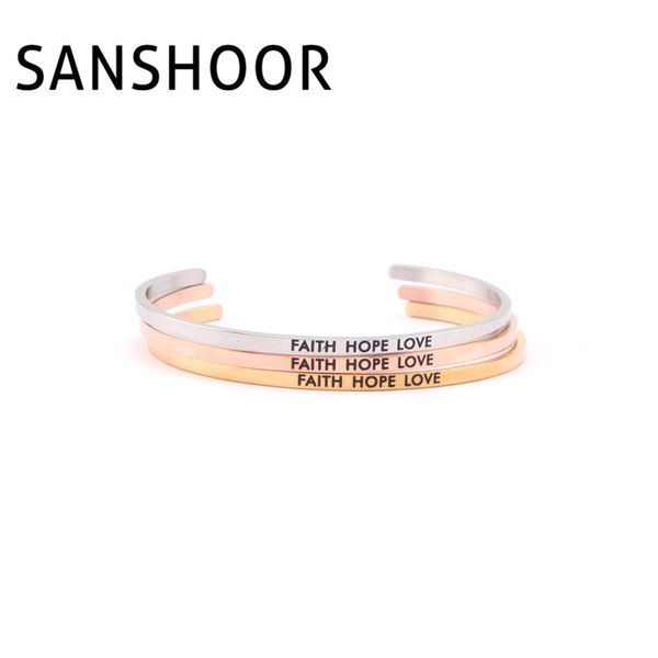 bangle sanshoor for lover "faith hope love" stainless steel engraved positive inspirational quote cuff mantra bracelet 1pcs, Black
bangle sanshoor for lover "faith hope love" stainless steel engraved positive inspirational quote cuff mantra bracelet 1pcs, Black