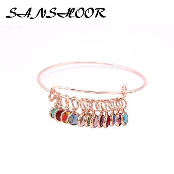 sanshoor 6.5cm adjustable expandable wire charms bangles bracelet with 12pcs 8mm colorful birthstone dangles as women gift 2pcs, Black
sanshoor 6.5cm adjustable expandable wire charms bangles bracelet with 12pcs 8mm colorful birthstone dangles as women gift 2pcs, Black
