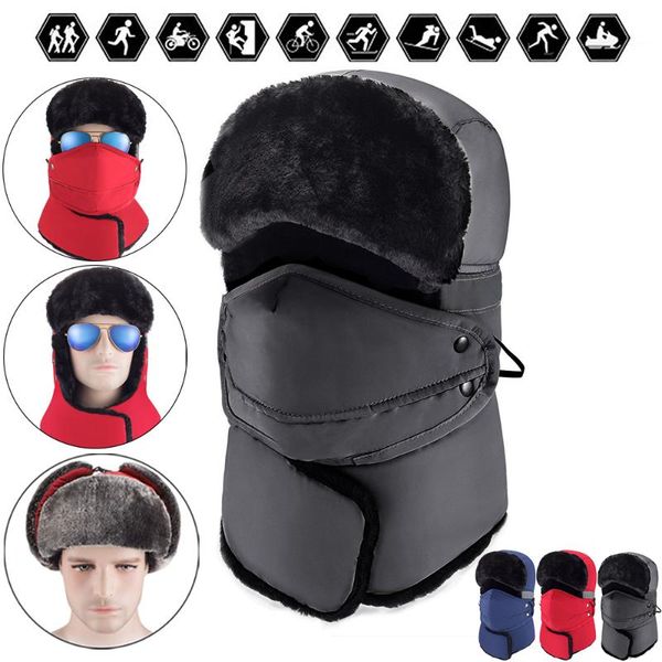 winter hat bomber hats warm masks for men woman thicken russian army trooper bomber hat visibility ski, Black
winter hat bomber hats warm masks for men woman thicken russian army trooper bomber hat visibility ski, Black