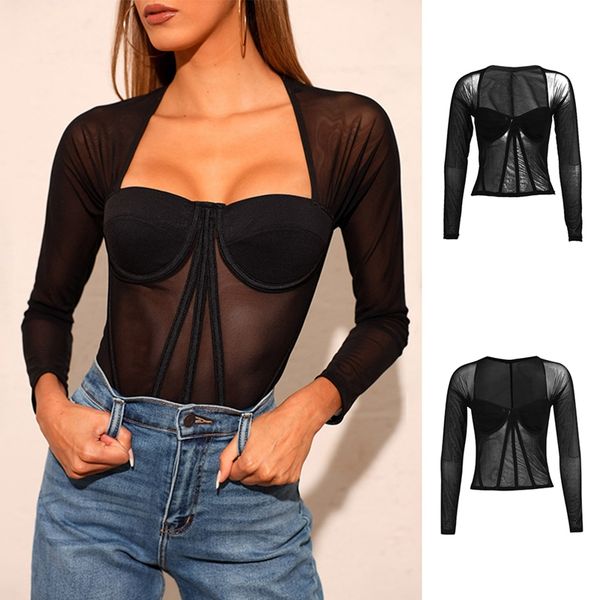 women's t-shirt slim lace mesh stitching square neck long-sleeved autumn, White
women's t-shirt slim lace mesh stitching square neck long-sleeved autumn, White