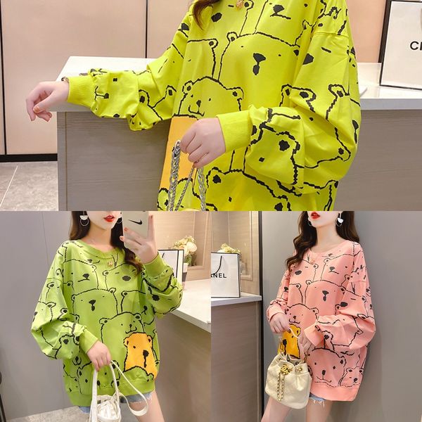 2020 autumn sweater sweaternew super popular loose korean style long sleeve cartoon printing large size women's thin sweater women', Black
2020 autumn sweater sweaternew super popular loose korean style long sleeve cartoon printing large size women's thin sweater women', Black