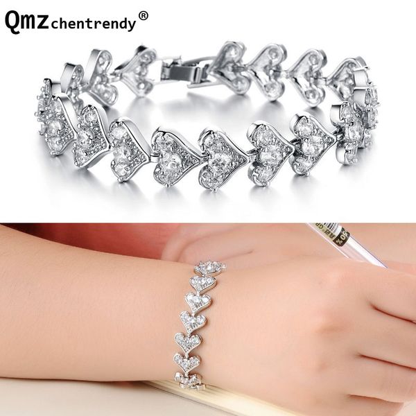 bangle grade women bling heart to full chain link zircon stone love gem bracelets luxury shining wedding jewelry for girl, Black
bangle grade women bling heart to full chain link zircon stone love gem bracelets luxury shining wedding jewelry for girl, Black