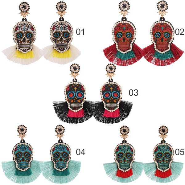 fashion dangle tassel earrings for women multicolored skull pendant fringed drop earrings wedding party valentine's day gifts, Silver
fashion dangle tassel earrings for women multicolored skull pendant fringed drop earrings wedding party valentine's day gifts, Silver