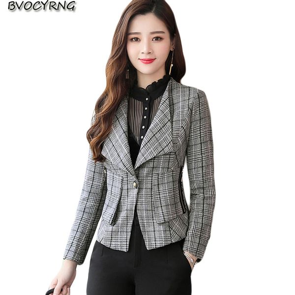 women's jackets short coat female small suit 2021 spring and autumn jacket long-sleeved lattice women fashion slim casual, Black;brown
women's jackets short coat female small suit 2021 spring and autumn jacket long-sleeved lattice women fashion slim casual, Black;brown