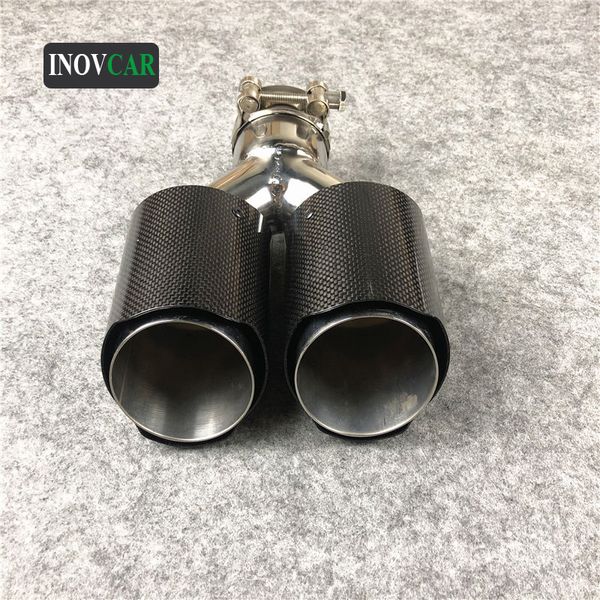 1 piece car universal glossy carbon fiber exhaust muffler tip auto double silver stainless steel exhaust pipe
1 piece car universal glossy carbon fiber exhaust muffler tip auto double silver stainless steel exhaust pipe