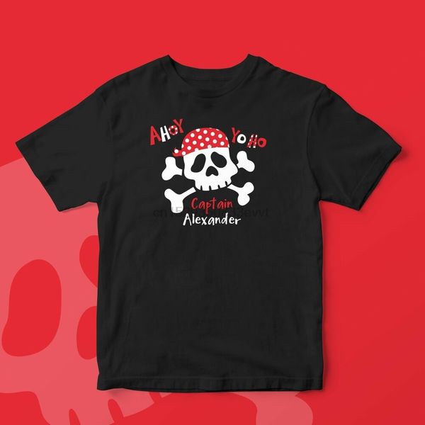 ahoy pirate kids t-shirt - funny novelty - personalised custom - treasure skull