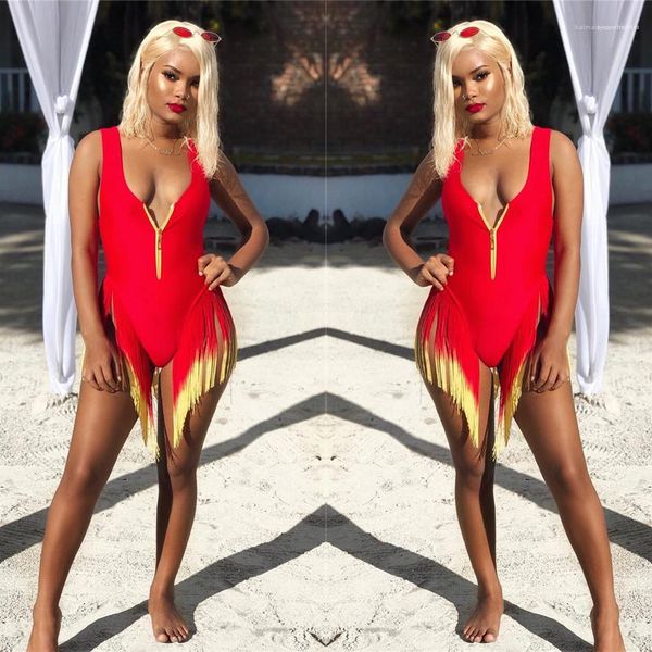 bikini women one piece summer gradient bathing suits zipper deep v-neck blackless tassel swimsuits high waist, White;black
bikini women one piece summer gradient bathing suits zipper deep v-neck blackless tassel swimsuits high waist, White;black