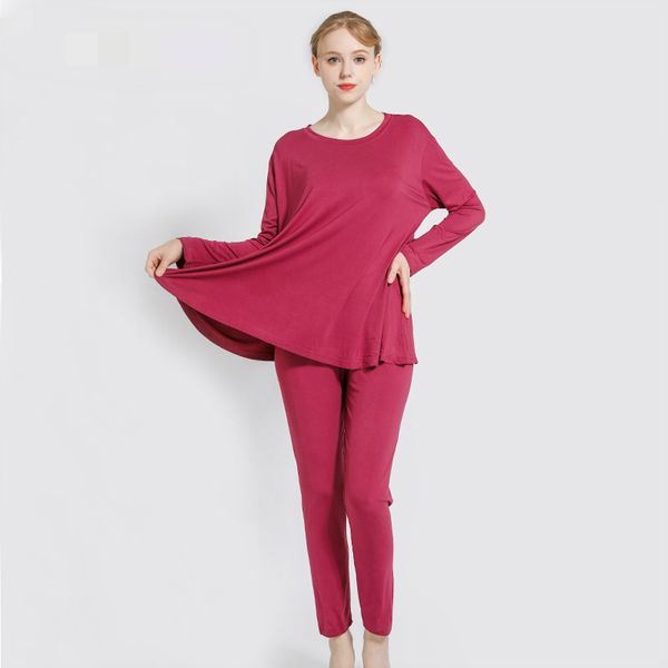 women pajamas set autumn new home suits modal long-sleeved shirt + trousers two piece sets loose sleepwear pijama lingerie, White
women pajamas set autumn new home suits modal long-sleeved shirt + trousers two piece sets loose sleepwear pijama lingerie, White