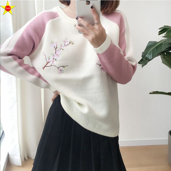 women's sweaters harajuku casual women 2021 autumn korean kawaii pullovers embroidery winter female clothing, White;black
women's sweaters harajuku casual women 2021 autumn korean kawaii pullovers embroidery winter female clothing, White;black