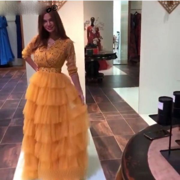 tiered evening dresses v neck tulle three quarter sleeves robe de soiree dubai saudi arabic evening gowns crystal prom dress, Black;red
tiered evening dresses v neck tulle three quarter sleeves robe de soiree dubai saudi arabic evening gowns crystal prom dress, Black;red