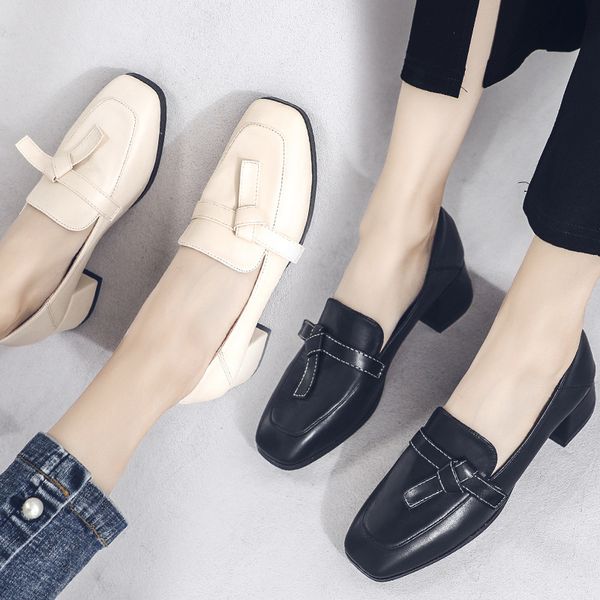 new women's shoes large size small leather shoes women thick retro joker with british academic style, Black
new women's shoes large size small leather shoes women thick retro joker with british academic style, Black