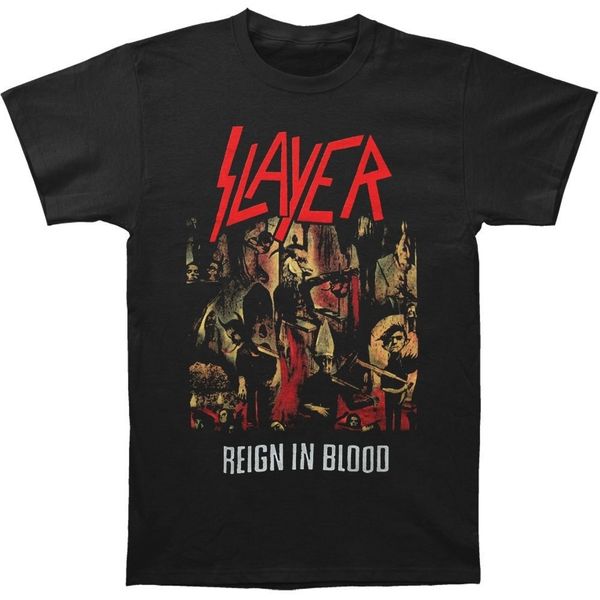 cotton tee slayer reign in blood men's short sleeve t shirt
