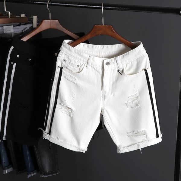 men's summer white short jeans holes denim shorts men 100%cotton knee length casual jean shorts black denim, Blue
men's summer white short jeans holes denim shorts men 100%cotton knee length casual jean shorts black denim, Blue