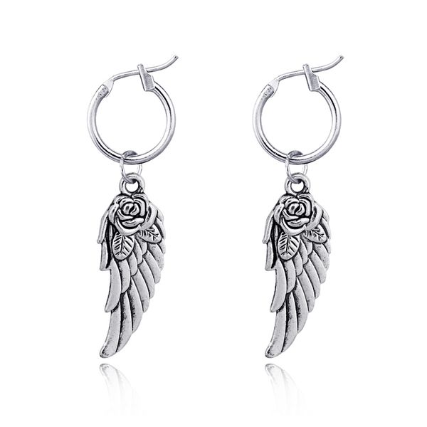 hoop & huggie 1 pair european creative rose angel wing small earrings pendants personality metal color jewelry e335-t2, Golden;silver
hoop & huggie 1 pair european creative rose angel wing small earrings pendants personality metal color jewelry e335-t2, Golden;silver