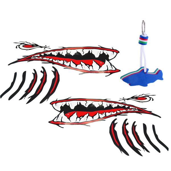 pack 2 waterproof vinyl shark teeth mouth stickers decals + eva floating keyring for water sports yachting sailing
pack 2 waterproof vinyl shark teeth mouth stickers decals + eva floating keyring for water sports yachting sailing