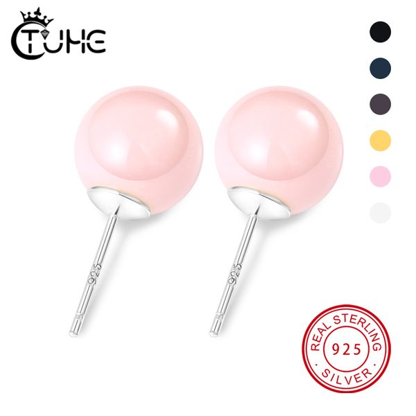 925 silver colorful ceramic ball stud earrings simple pink black white candy ceramic ear acupuncture earrings for women jewelry, Golden;silver
925 silver colorful ceramic ball stud earrings simple pink black white candy ceramic ear acupuncture earrings for women jewelry, Golden;silver