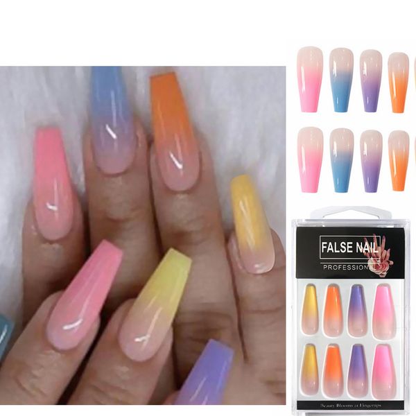 reusable false nail tips full cover rainbow gradient nail tips with designs press on nails art fake extension 20pcs/set
reusable false nail tips full cover rainbow gradient nail tips with designs press on nails art fake extension 20pcs/set