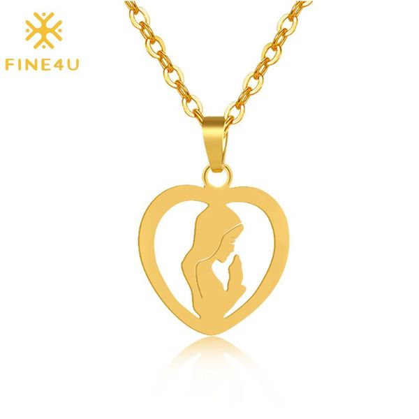 fine4u n624 trendy virgin mary heart necklace dainty gold medallion pendants necklaces mother mary fashion accessories, Silver
fine4u n624 trendy virgin mary heart necklace dainty gold medallion pendants necklaces mother mary fashion accessories, Silver