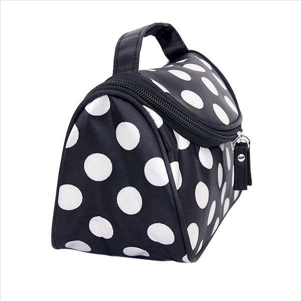 fashion black zipper cosmetic bag toiletry bag make up bag hand case with dot patterns
fashion black zipper cosmetic bag toiletry bag make up bag hand case with dot patterns