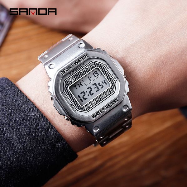 wristwatches 2021 sport men watches waterproof digital watch reloj hombr luxury stainless steel led luminous wristwatch montre homme, Slivery;brown
wristwatches 2021 sport men watches waterproof digital watch reloj hombr luxury stainless steel led luminous wristwatch montre homme, Slivery;brown