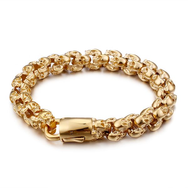 12mm 8.8'' gold skeleton link chain stainless steel gothic skull bracelet mens ing, Golden;silver
12mm 8.8'' gold skeleton link chain stainless steel gothic skull bracelet mens ing, Golden;silver