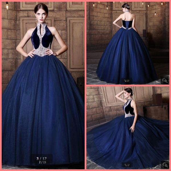 2020 new arrival ball gown halter neckline prom dress beaded pearls open back elegant floor length puffy party dresses sale, Black
2020 new arrival ball gown halter neckline prom dress beaded pearls open back elegant floor length puffy party dresses sale, Black