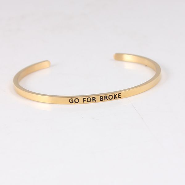 bangle 201 stainless steel open cuff bracelets bangles gold go for broke inspirational mantra women, Black
bangle 201 stainless steel open cuff bracelets bangles gold go for broke inspirational mantra women, Black