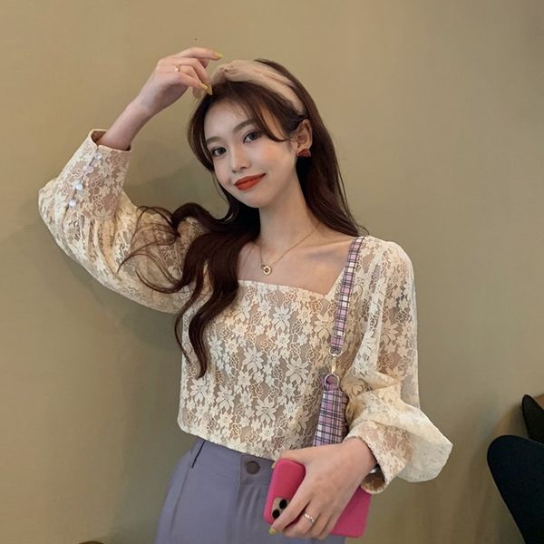 korean clothes lace hollow out shirts perspective women's clothing crop square collar sweet style autumn ladies fashion new, White
korean clothes lace hollow out shirts perspective women's clothing crop square collar sweet style autumn ladies fashion new, White