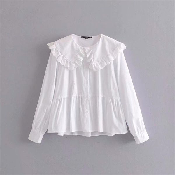 women's blouses & shirts wear fall 2021 euro-american small round collar embroidery lace loose slim poplin shirt, White
women's blouses & shirts wear fall 2021 euro-american small round collar embroidery lace loose slim poplin shirt, White