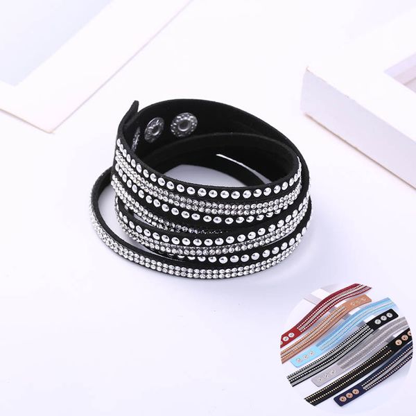new 40cm leather woven bracelets for women men multilayer rhinestone rivet drilling wrap bracelet jewelry accessories gifts, Golden;silver
new 40cm leather woven bracelets for women men multilayer rhinestone rivet drilling wrap bracelet jewelry accessories gifts, Golden;silver