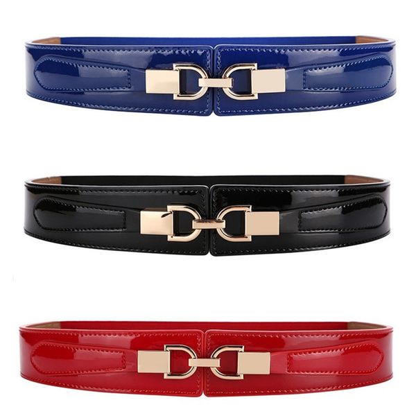 women stretch cummerbunds elastic belt gold buckle wide bandage waistband bright genuine leather black waistbands corset girl, Black;brown
women stretch cummerbunds elastic belt gold buckle wide bandage waistband bright genuine leather black waistbands corset girl, Black;brown