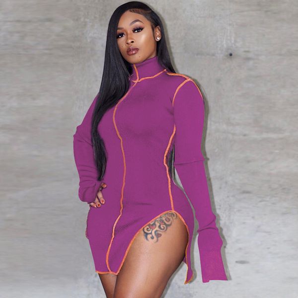 women autumn bodycon casual dress long sleeve stand collar solid patchwork pencil mini dress slit lady party vestido, Black;gray
women autumn bodycon casual dress long sleeve stand collar solid patchwork pencil mini dress slit lady party vestido, Black;gray