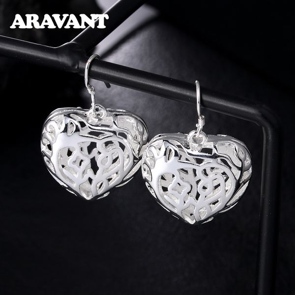 925 silver hollow heart drop earrings for women wedding silver pendientes jewelry gift
925 silver hollow heart drop earrings for women wedding silver pendientes jewelry gift