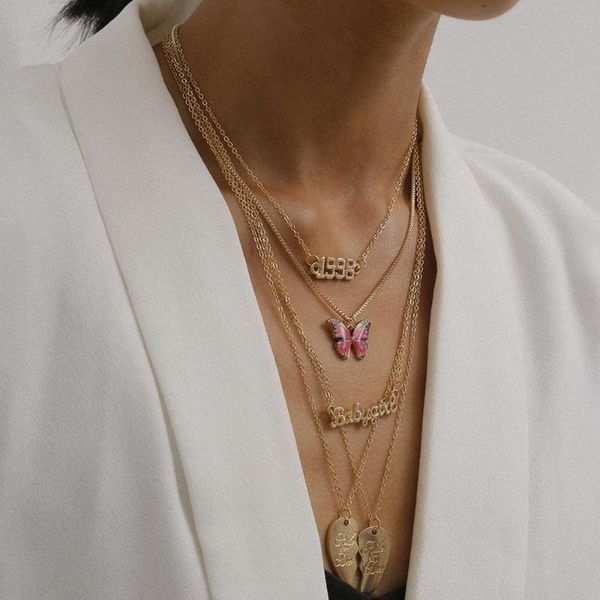 butterfly babygirl pendant necklace fashion jewelry for women punk multilayer thin chains heart choker necklaces, Silver
butterfly babygirl pendant necklace fashion jewelry for women punk multilayer thin chains heart choker necklaces, Silver