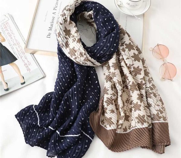 2020 Women Cotton Scarf Autumn Winter Shawls Wraps Lady Dot Leaf Print Crinkle Neck Hijab Scarves Warm Bandana Scarfs
2020 Women Cotton Scarf Autumn Winter Shawls Wraps Lady Dot Leaf Print Crinkle Neck Hijab Scarves Warm Bandana Scarfs