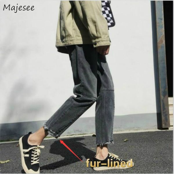 men jeans ankle-length fur-lined roll up solid hem chic casual mens straight denim trousers all-match korean style ins teens new, Blue
men jeans ankle-length fur-lined roll up solid hem chic casual mens straight denim trousers all-match korean style ins teens new, Blue