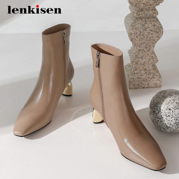 lenkisen korean girls genuine leather high street fashion high strange heel small square toe zipper elegant lady ankle boots l69, Black
lenkisen korean girls genuine leather high street fashion high strange heel small square toe zipper elegant lady ankle boots l69, Black