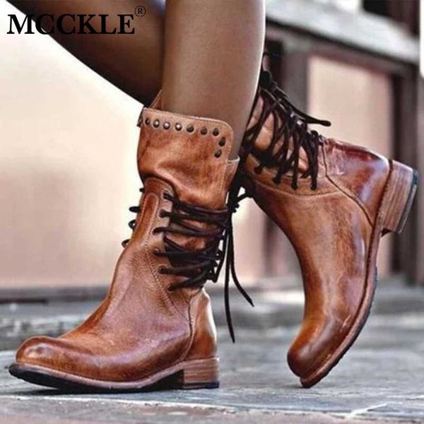 mcckle autumn women shoes retro female pu leather rivet block lace up motorcycle boots low heel mid calf boots plus size fashion, Black
mcckle autumn women shoes retro female pu leather rivet block lace up motorcycle boots low heel mid calf boots plus size fashion, Black