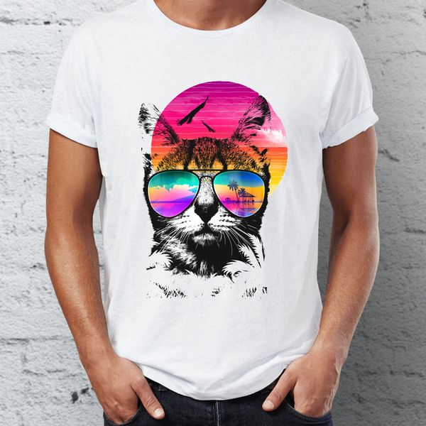 men's t shirt splatter art shades wearing cat in the summer looking at the palm trees beach awesome animals tee
men's t shirt splatter art shades wearing cat in the summer looking at the palm trees beach awesome animals tee