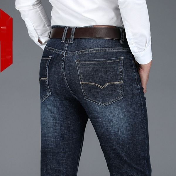 autumn мужские прямые свободные вскользь дела молодых и среднего возраста мужчин упругие толстые штаны теплые джинсы теплые брюки джинсы осе, Blue 
autumn мужские прямые свободные вскользь дела молодых и среднего возраста мужчин упругие толстые штаны теплые джинсы теплые брюки джинсы осе, Blue