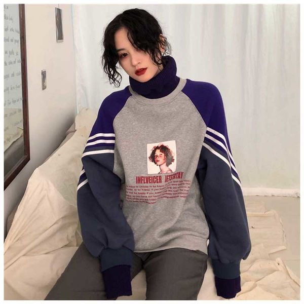 hoodies women turtleneck thicker plus velvet warm harajuku printed pullovers womens oversize patchwork leisure chic sweatshirts, Black
hoodies women turtleneck thicker plus velvet warm harajuku printed pullovers womens oversize patchwork leisure chic sweatshirts, Black