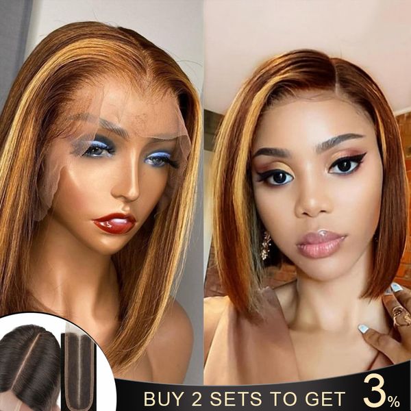 lace wigs ombre highlight wig 2*6 deep parting front straight bob honey blonde short remy wig150%, Black;brown
lace wigs ombre highlight wig 2*6 deep parting front straight bob honey blonde short remy wig150%, Black;brown
