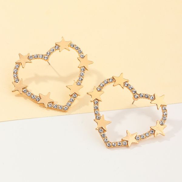 stud fehame women jewelry fashion star rhinstone earrings exaggerated hollow love heart, Golden;silver
stud fehame women jewelry fashion star rhinstone earrings exaggerated hollow love heart, Golden;silver