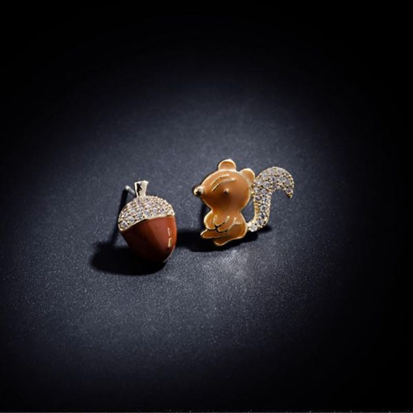 stud carvejewl squirrel pine cone earrings crystal rhinestone vivid enamel cartoon animal asymmetrical for girl jewelry, Golden;silver
stud carvejewl squirrel pine cone earrings crystal rhinestone vivid enamel cartoon animal asymmetrical for girl jewelry, Golden;silver