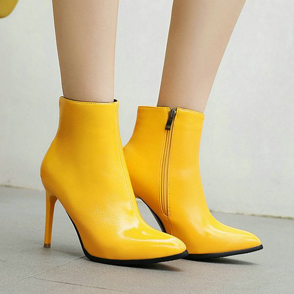 black blue yellow beige women ankle boots patent pu leather fashion pointed toe thin high heel ladies boots zipper women shoes
black blue yellow beige women ankle boots patent pu leather fashion pointed toe thin high heel ladies boots zipper women shoes