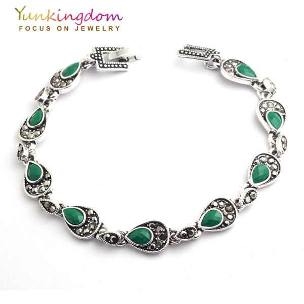 yunkingdom bohemian ethnic jewelry tibetan silver green resin bracelets nepal women's new year gift fine jewelry yun0588, Black
yunkingdom bohemian ethnic jewelry tibetan silver green resin bracelets nepal women's new year gift fine jewelry yun0588, Black