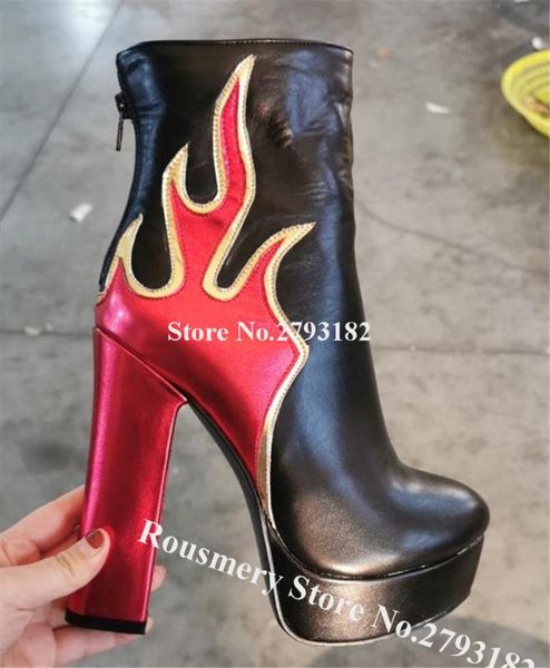 new fashion women ound toe flame printed chunky heel short boots white black embroidery patchwork thick high heel ankle booties
new fashion women ound toe flame printed chunky heel short boots white black embroidery patchwork thick high heel ankle booties